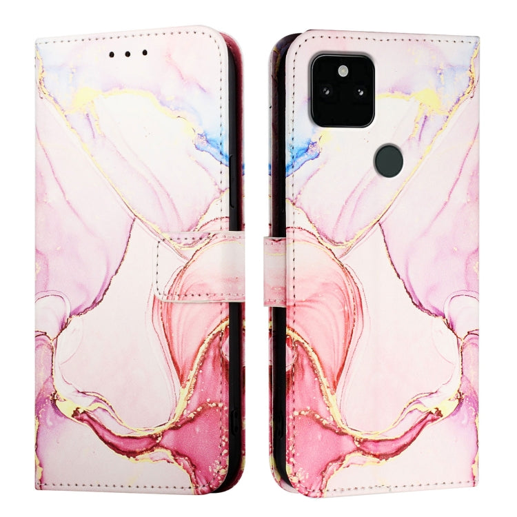 For Google Pixel 5a PT003 Marble Pattern Flip Leather Phone Case