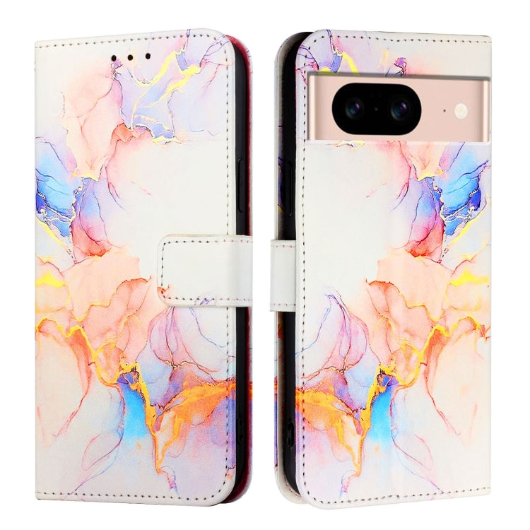 For Google Pixel 8a PT003 Marble Pattern Flip Leather Phone Case