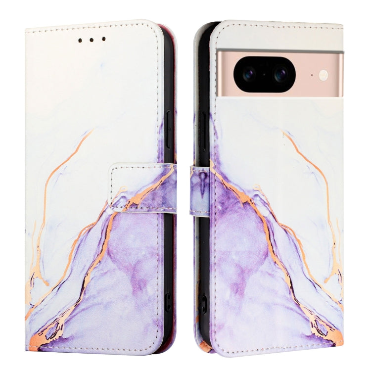 For Google Pixel 8a PT003 Marble Pattern Flip Leather Phone Case