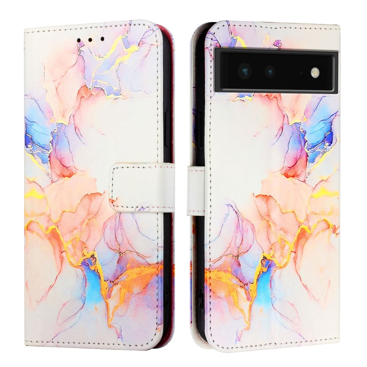 For Google Pixel 6 PT003 Marble Pattern Flip Leather Phone Case