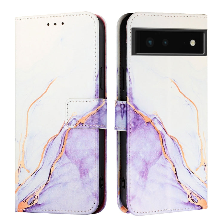For Google Pixel 6 PT003 Marble Pattern Flip Leather Phone Case