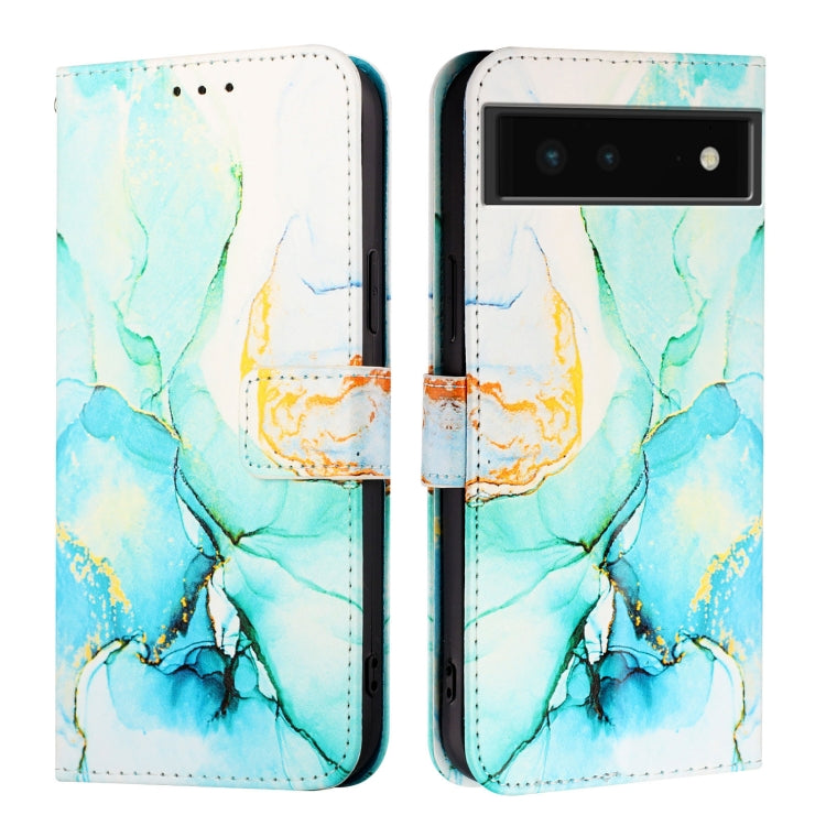 For Google Pixel 6 PT003 Marble Pattern Flip Leather Phone Case