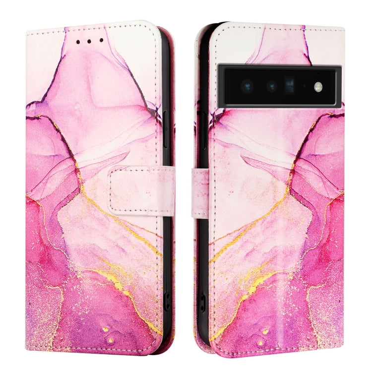 For Google Pixel 6 Pro PT003 Marble Pattern Flip Leather Phone Case