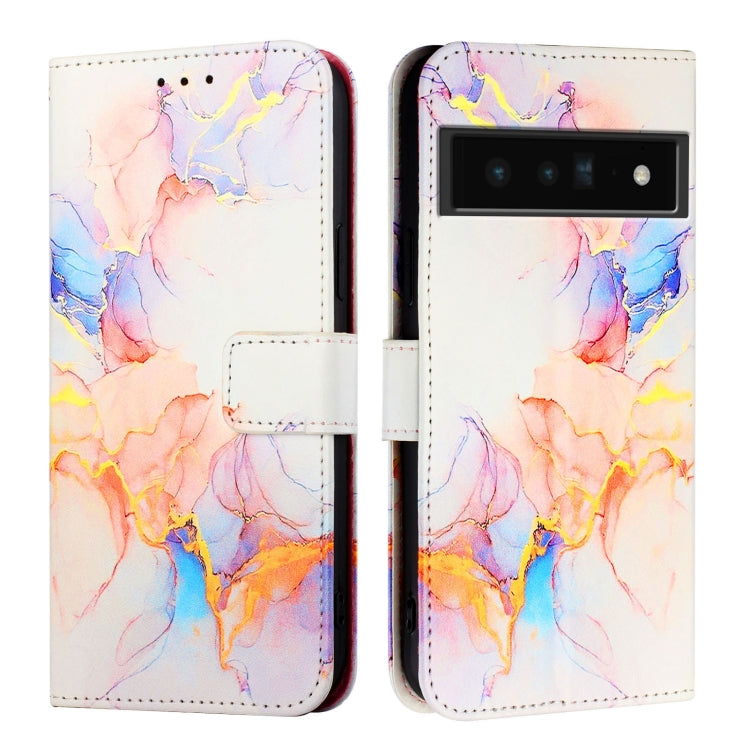 For Google Pixel 6 Pro PT003 Marble Pattern Flip Leather Phone Case