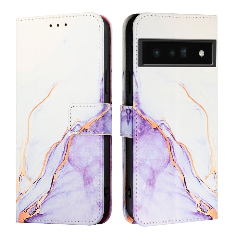 For Google Pixel 6 Pro PT003 Marble Pattern Flip Leather Phone Case