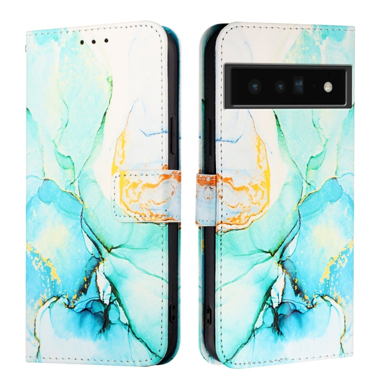 For Google Pixel 6 Pro PT003 Marble Pattern Flip Leather Phone Case