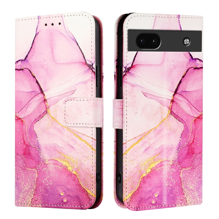 For Google Pixel 6a PT003 Marble Pattern Flip Leather Phone Case