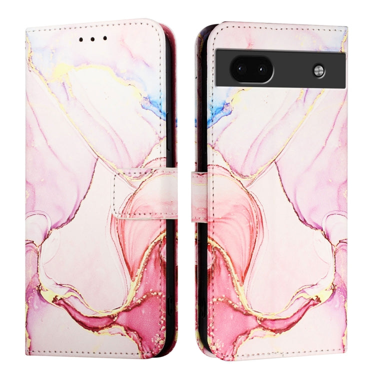For Google Pixel 6a PT003 Marble Pattern Flip Leather Phone Case