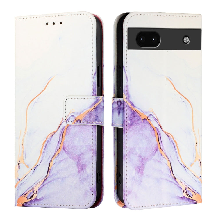 For Google Pixel 6a PT003 Marble Pattern Flip Leather Phone Case