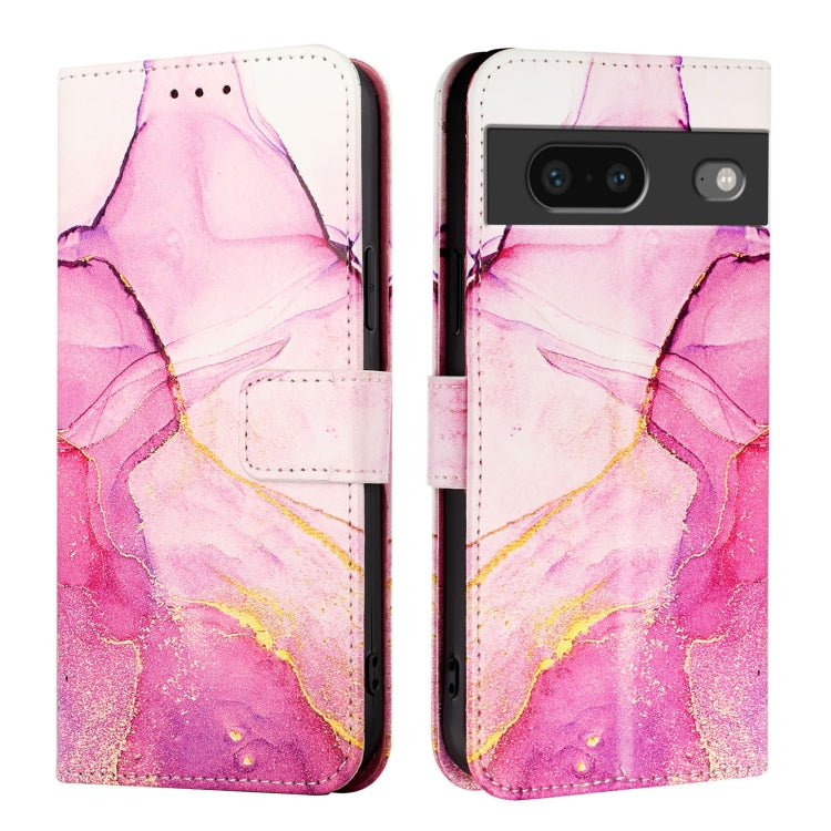 For Google Pixel 7 PT003 Marble Pattern Flip Leather Phone Case