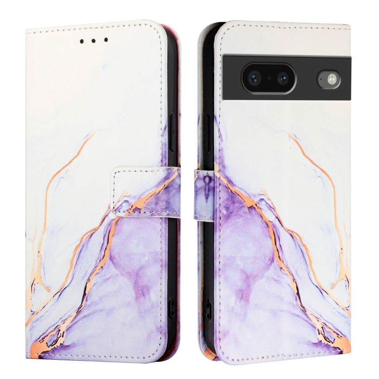 For Google Pixel 7 PT003 Marble Pattern Flip Leather Phone Case