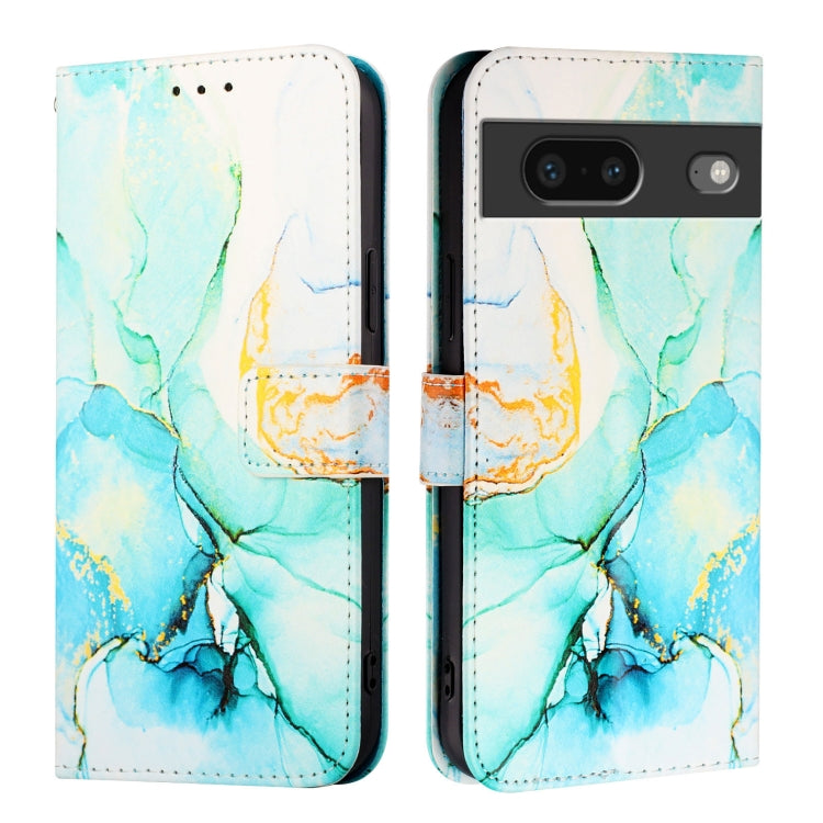 For Google Pixel 7 PT003 Marble Pattern Flip Leather Phone Case