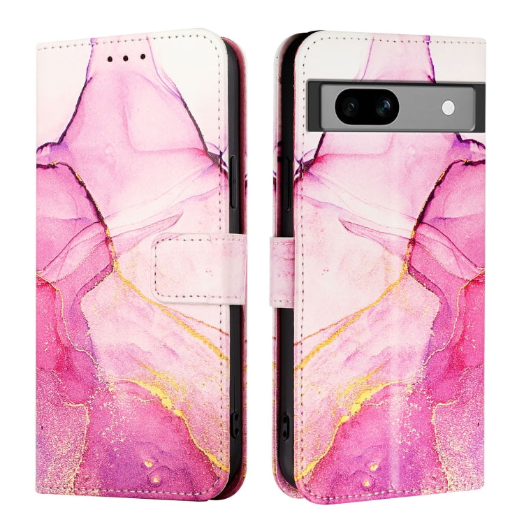 For Google Pixel 7a PT003 Marble Pattern Flip Leather Phone Case