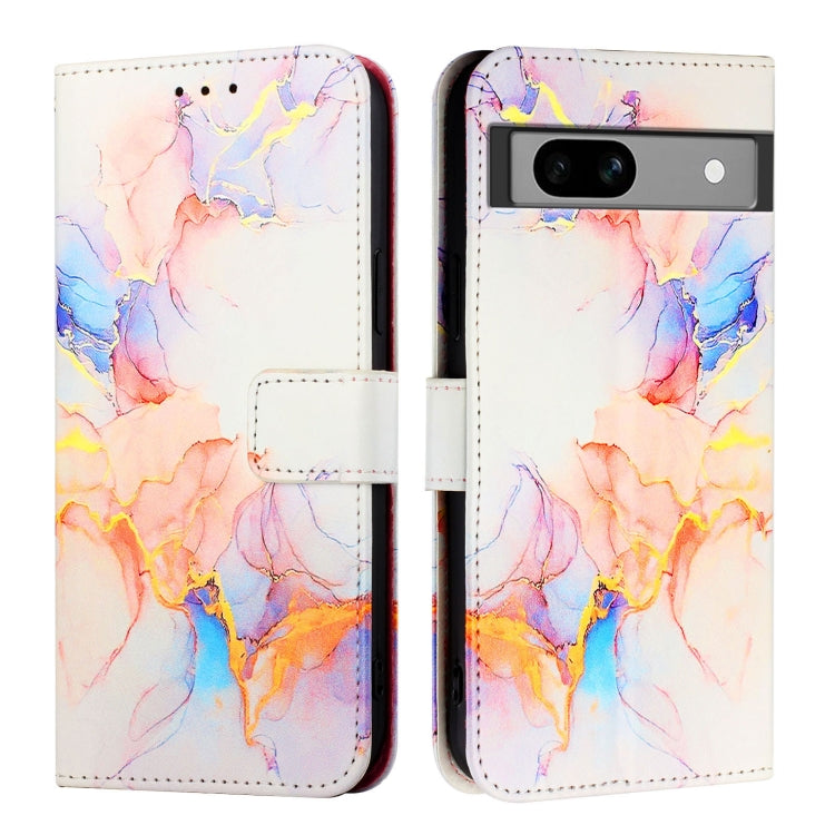 For Google Pixel 7a PT003 Marble Pattern Flip Leather Phone Case