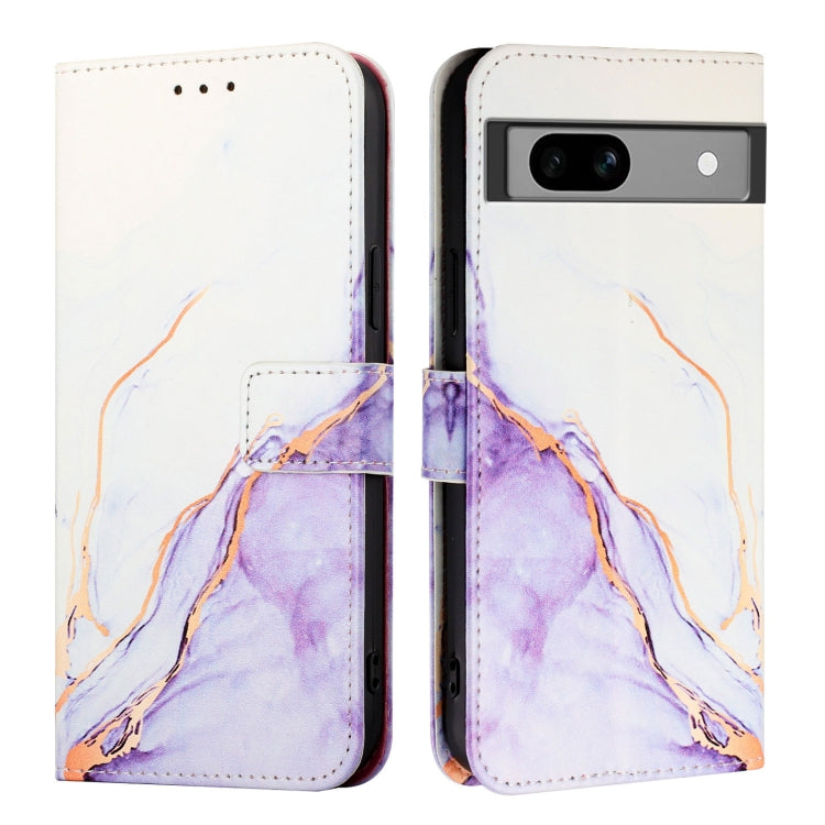 For Google Pixel 7a PT003 Marble Pattern Flip Leather Phone Case