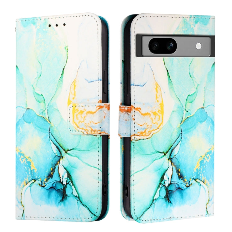 For Google Pixel 7a PT003 Marble Pattern Flip Leather Phone Case
