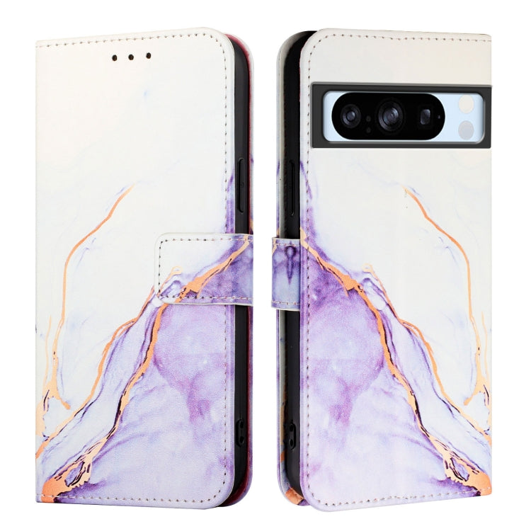For Google Pixel 8 Pro PT003 Marble Pattern Flip Leather Phone Case