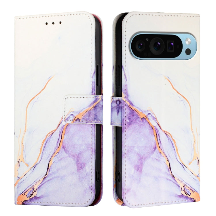For Google Pixel 9 PT003 Marble Pattern Flip Leather Phone Case