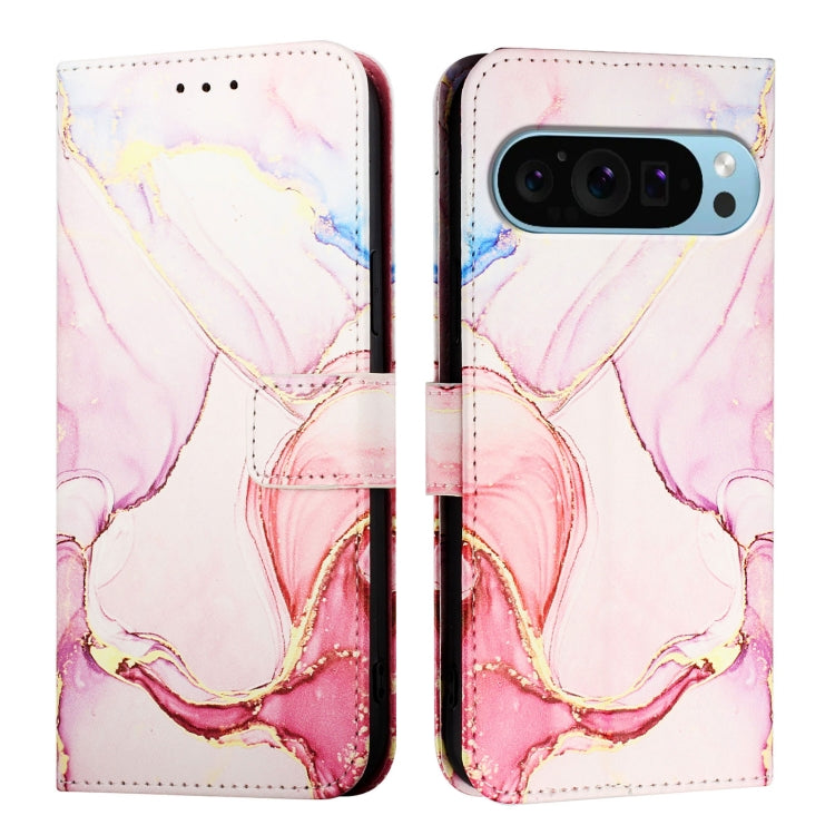 For Google Pixel 9 Pro XL PT003 Marble Pattern Flip Leather Phone Case