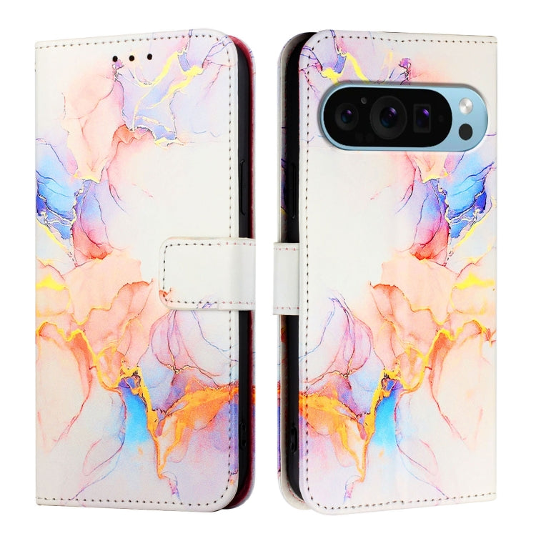 For Google Pixel 9 Pro XL PT003 Marble Pattern Flip Leather Phone Case