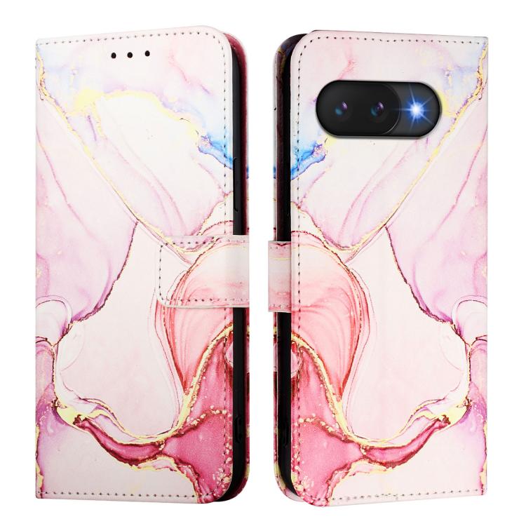 For Google Pixel 9a PT003 Marble Pattern Flip Leather Phone Case