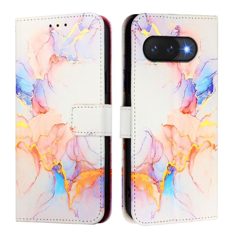 For Google Pixel 9a PT003 Marble Pattern Flip Leather Phone Case