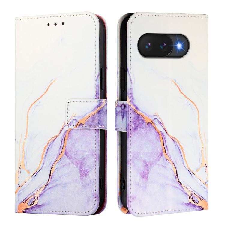 For Google Pixel 9a PT003 Marble Pattern Flip Leather Phone Case
