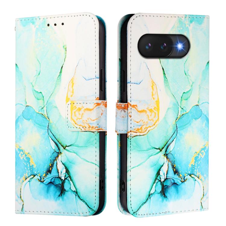 For Google Pixel 9a PT003 Marble Pattern Flip Leather Phone Case