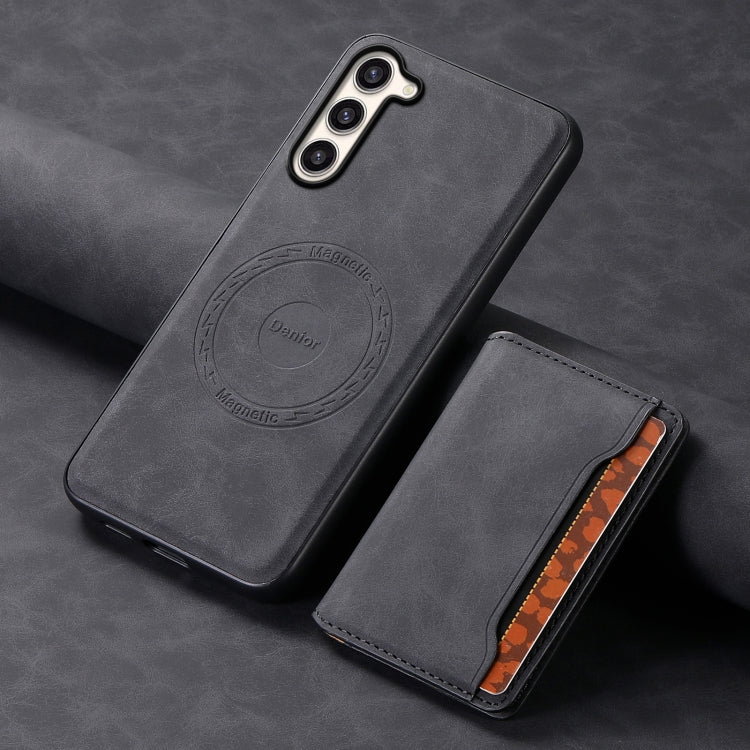 For Samsung Galaxy S23+ 5G Denior D13 Retro Texture Leather MagSafe Card Bag Phone Case