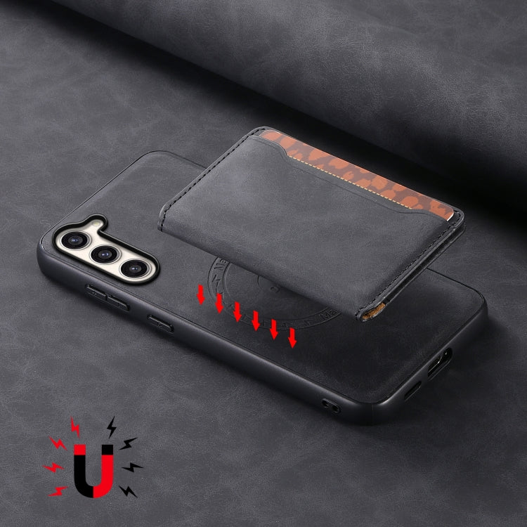 For Samsung Galaxy S23+ 5G Denior D13 Retro Texture Leather MagSafe Card Bag Phone Case