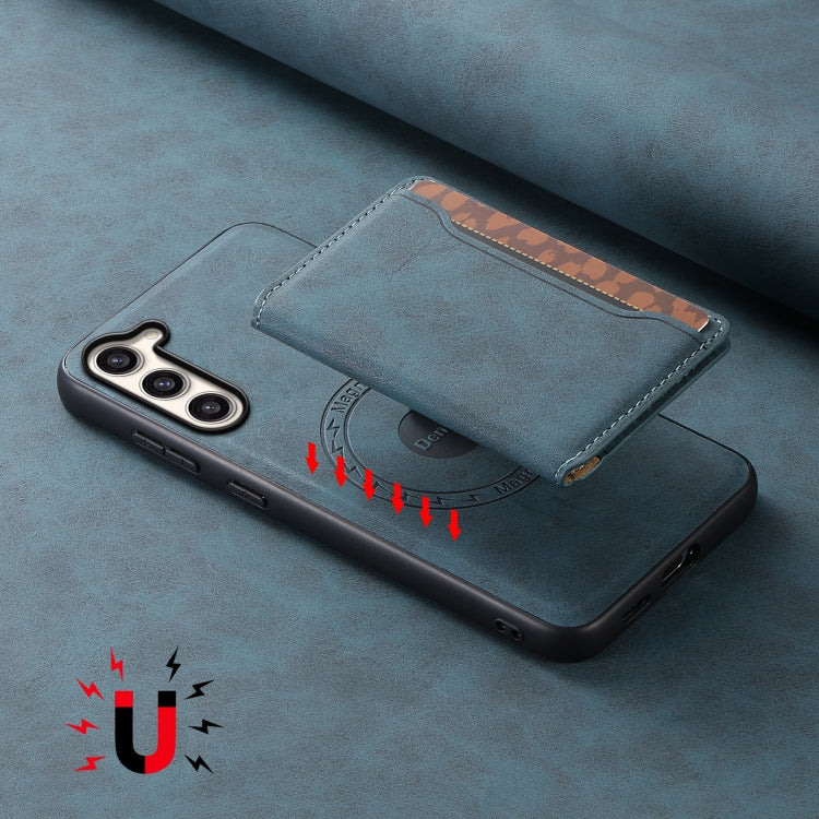 For Samsung Galaxy S23+ 5G Denior D13 Retro Texture Leather MagSafe Card Bag Phone Case