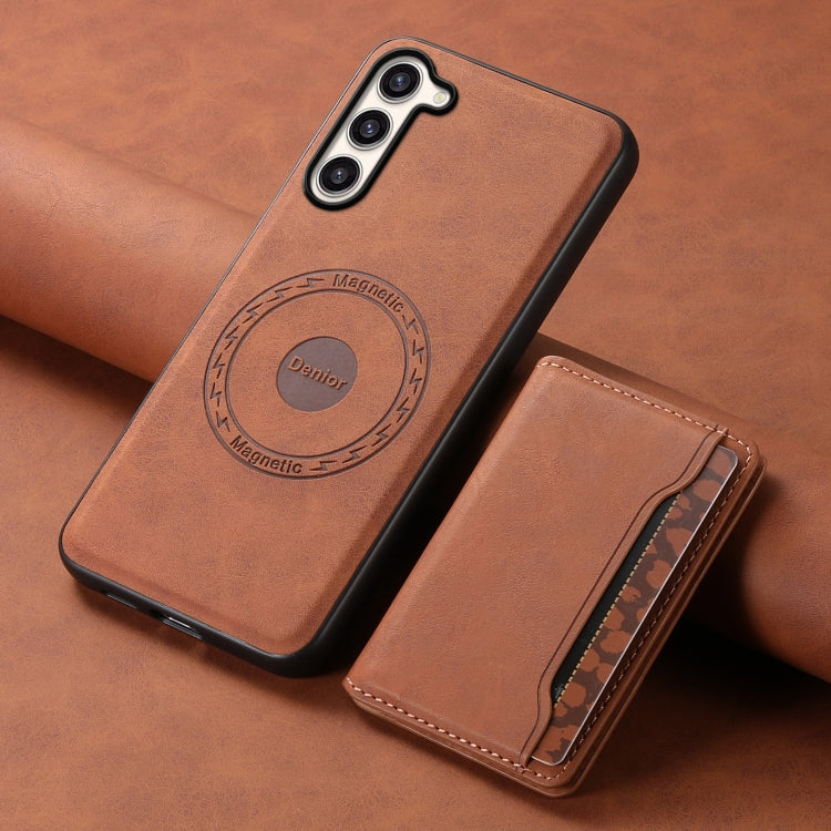 For Samsung Galaxy S23+ 5G Denior D13 Retro Texture Leather MagSafe Card Bag Phone Case