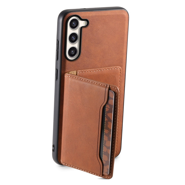 For Samsung Galaxy S23+ 5G Denior D13 Retro Texture Leather MagSafe Card Bag Phone Case