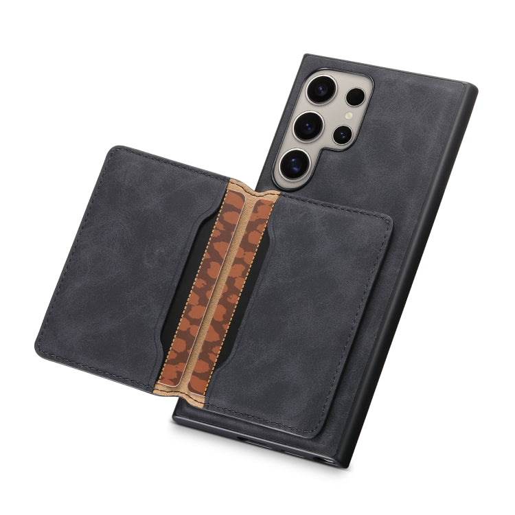 For Samsung Galaxy S23 Ultra 5G Denior D13 Retro Texture Leather MagSafe Card Bag Phone Case