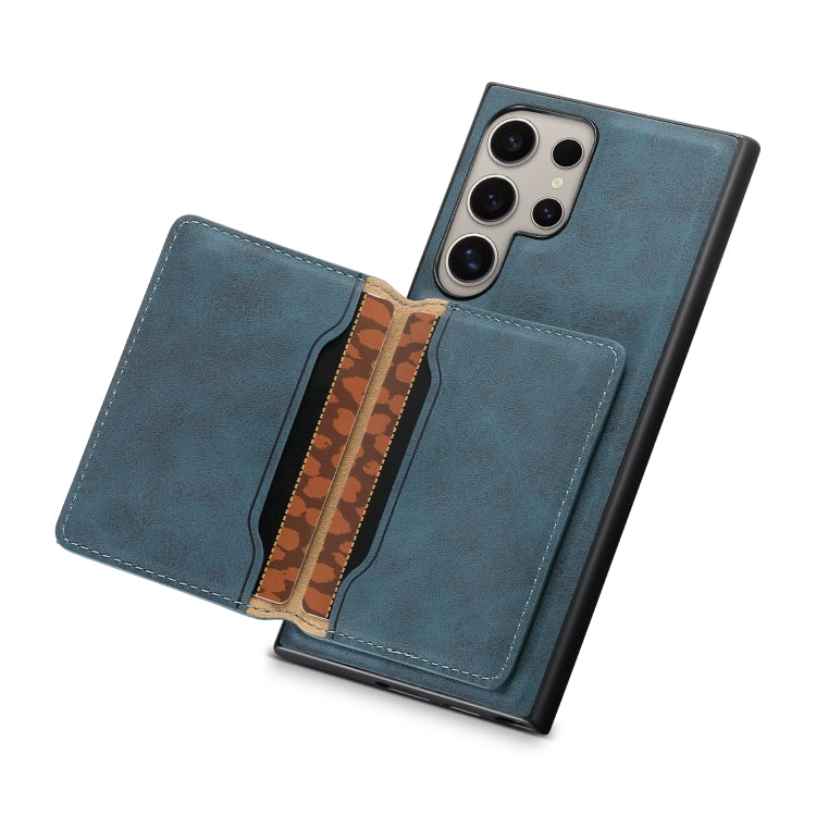 For Samsung Galaxy S23 Ultra 5G Denior D13 Retro Texture Leather MagSafe Card Bag Phone Case