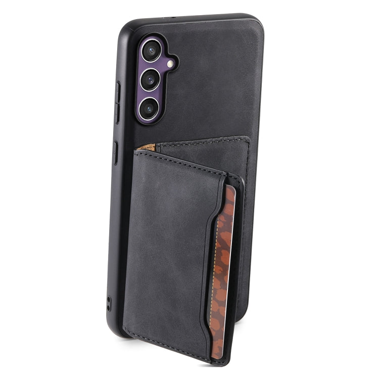 For Samsung Galaxy S23 FE 5G Denior D13 Retro Texture Leather MagSafe Card Bag Phone Case