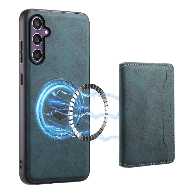 For Samsung Galaxy S23 FE 5G Denior D13 Retro Texture Leather MagSafe Card Bag Phone Case