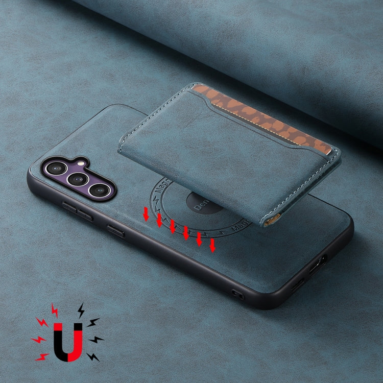 For Samsung Galaxy S24 5G Denior D13 Retro Texture Leather MagSafe Card Bag Phone Case