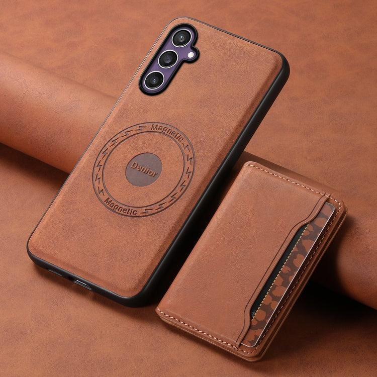 For Samsung Galaxy S24 5G Denior D13 Retro Texture Leather MagSafe Card Bag Phone Case