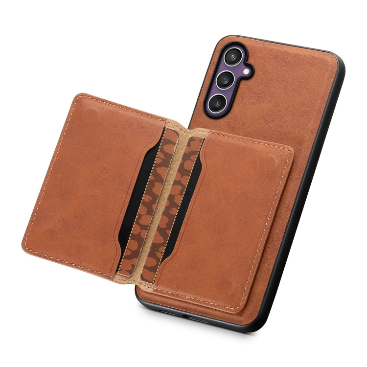 For Samsung Galaxy S24 5G Denior D13 Retro Texture Leather MagSafe Card Bag Phone Case