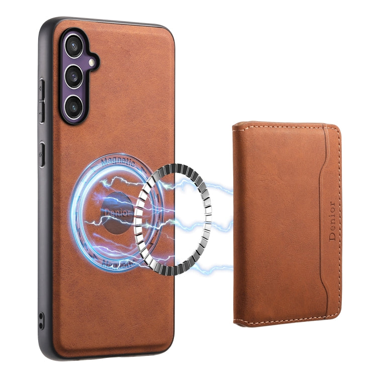 For Samsung Galaxy S24 5G Denior D13 Retro Texture Leather MagSafe Card Bag Phone Case