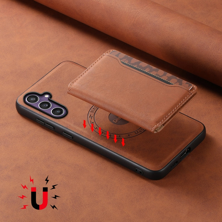 For Samsung Galaxy S24 5G Denior D13 Retro Texture Leather MagSafe Card Bag Phone Case