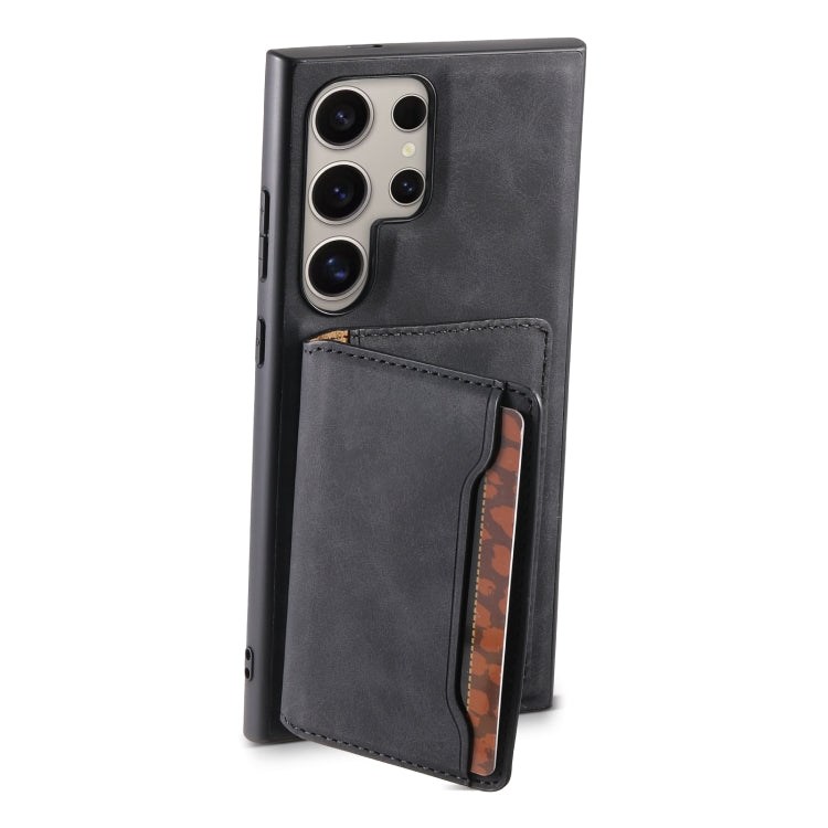 For Samsung Galaxy S24 Ultra 5G Denior D13 Retro Texture Leather MagSafe Card Bag Phone Case