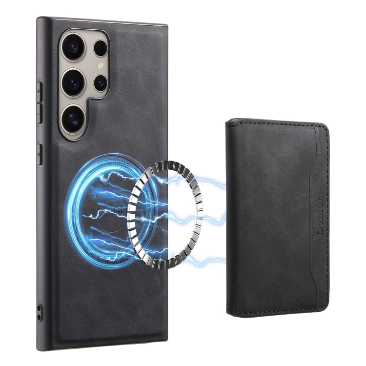 For Samsung Galaxy S24 Ultra 5G Denior D13 Retro Texture Leather MagSafe Card Bag Phone Case