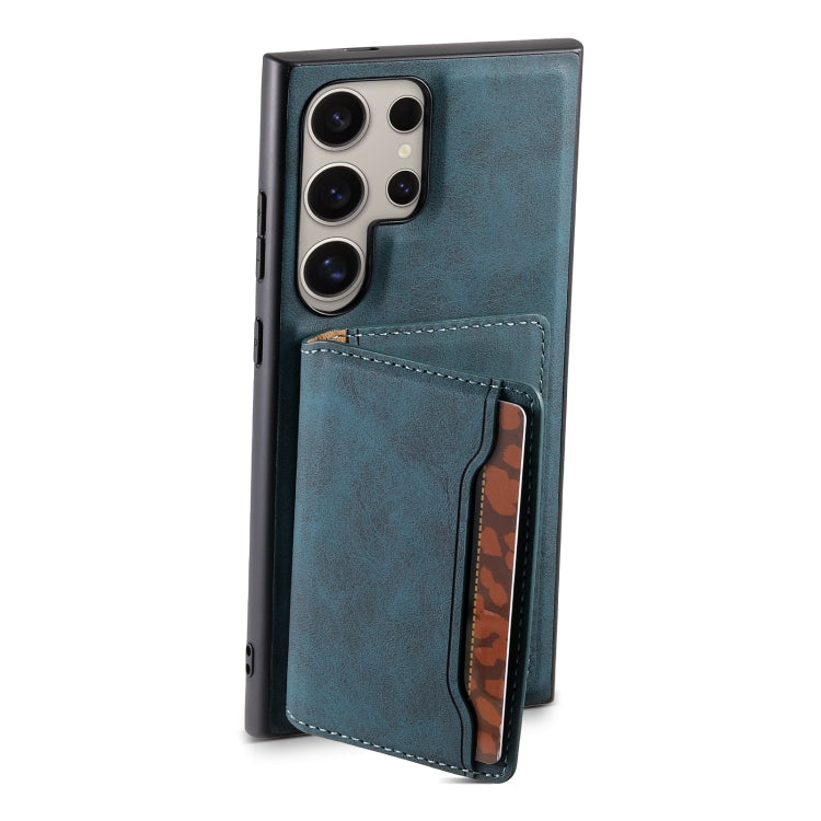 For Samsung Galaxy S24 Ultra 5G Denior D13 Retro Texture Leather MagSafe Card Bag Phone Case