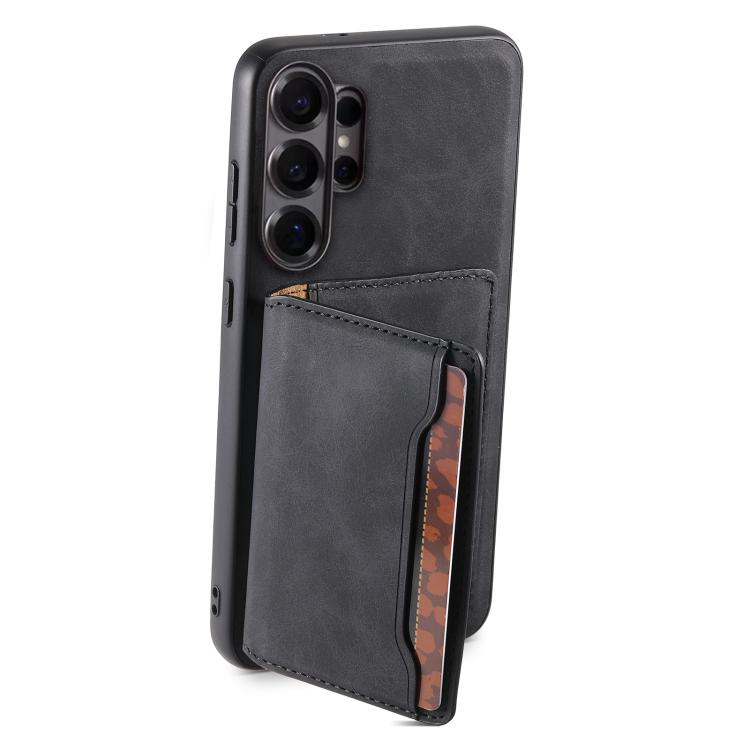 For Samsung Galaxy S26 Ultra 5G Denior D13 Retro Texture Leather MagSafe Card Bag Phone Case