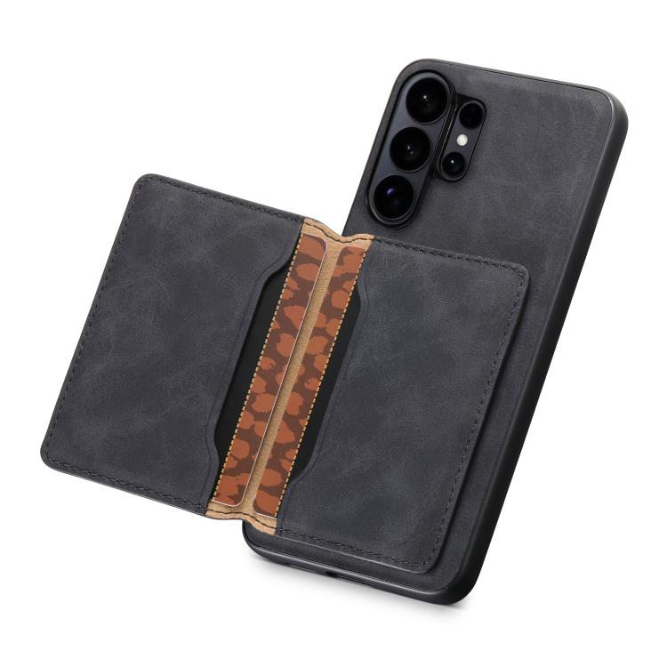 For Samsung Galaxy S26 Ultra 5G Denior D13 Retro Texture Leather MagSafe Card Bag Phone Case