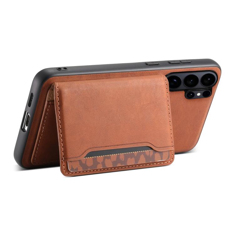 For Samsung Galaxy S26 Ultra 5G Denior D13 Retro Texture Leather MagSafe Card Bag Phone Case