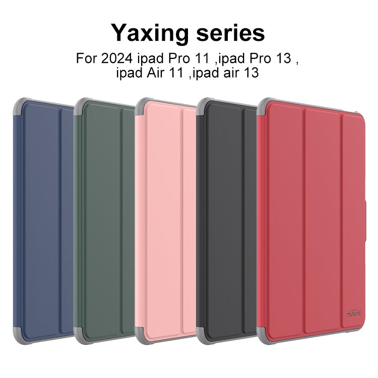 For iPad Pro 13 2025 / 2024 Mutural PC Hybrid TPU Leather Smart Tablet Case