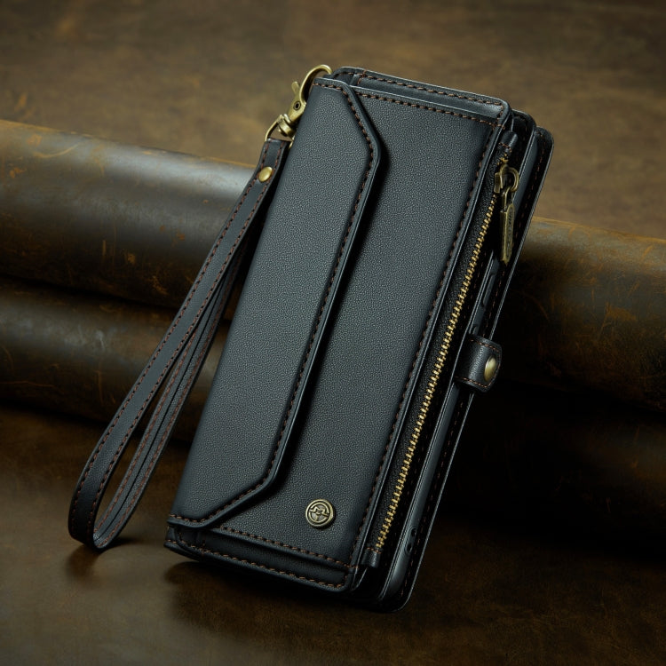For Google Pixel 7a CaseMe C36 Card Slots Zipper Wallet RFID Anti-theft Leather Phone Case